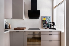 白色家居厨房灶台摄影图片